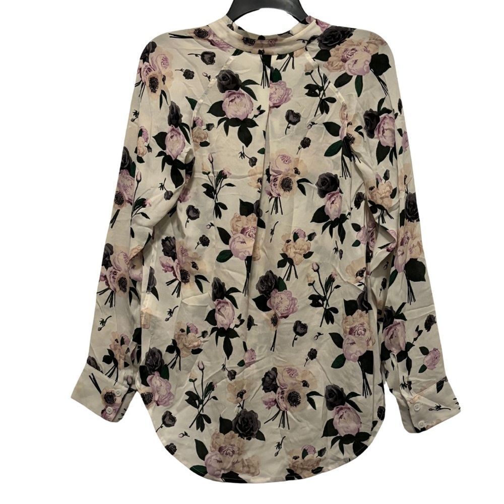Equipment Liana Silk Floral Long Sleeved Blouse Large - Picture 4 of 9